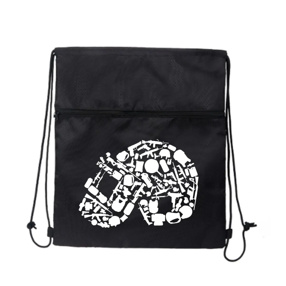 

White Subtle Pattern Mystery Fashionable Drawstring Backpack Portable Travel Backpack