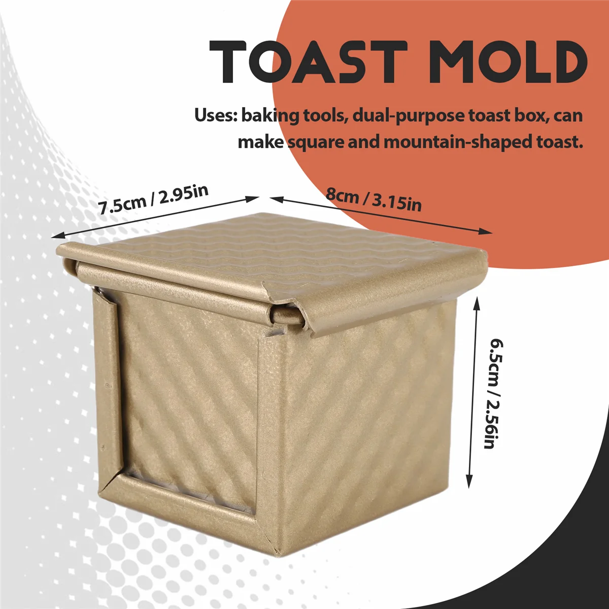 A44TSquare Loaf Pan with Lid Toast Mold Bread Pan Pullman Loaf Pan with Cover Non-Stick Mini Water Cube Toast Box