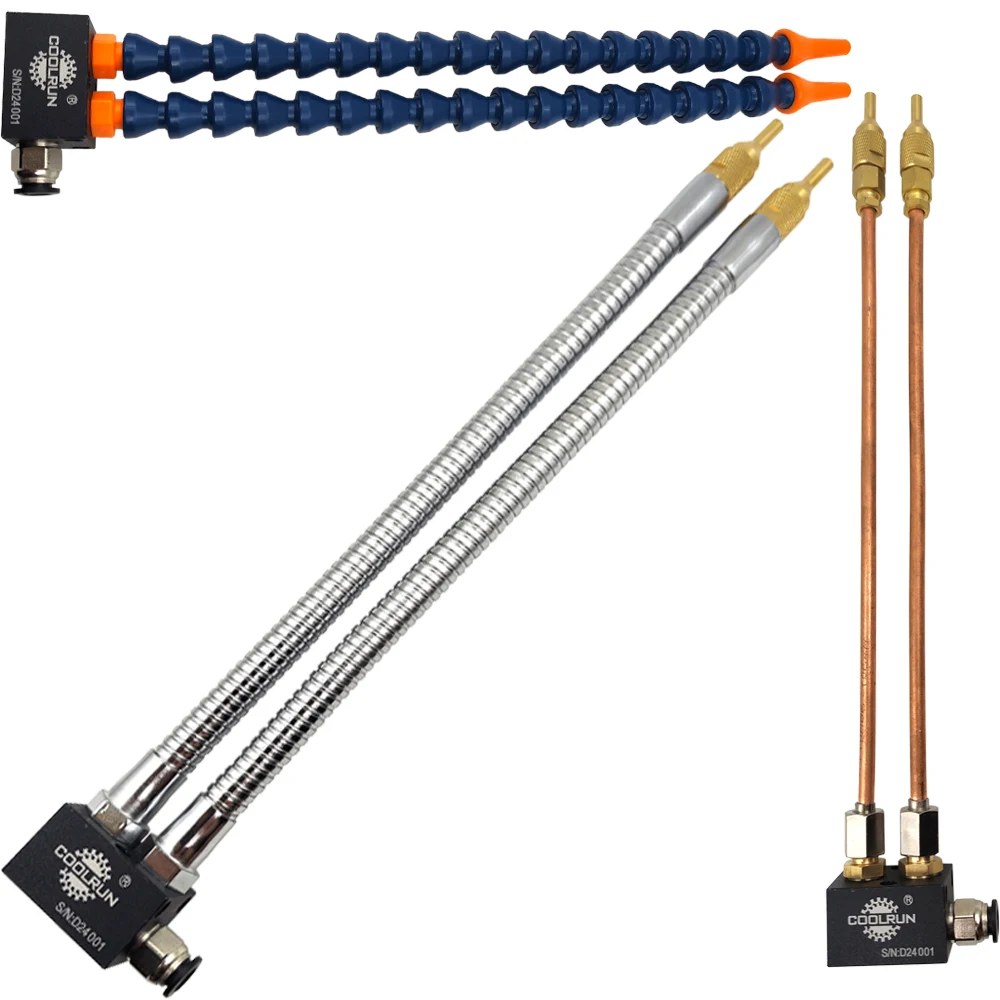 Coolrun-dual Head Cnc Sistema de Refrigeração Refrigerante Mangueiras Névoa Torno Fresagem Ferramenta Broca Unidade de Lubrificação Máquina de Gravura Alta Qualidade