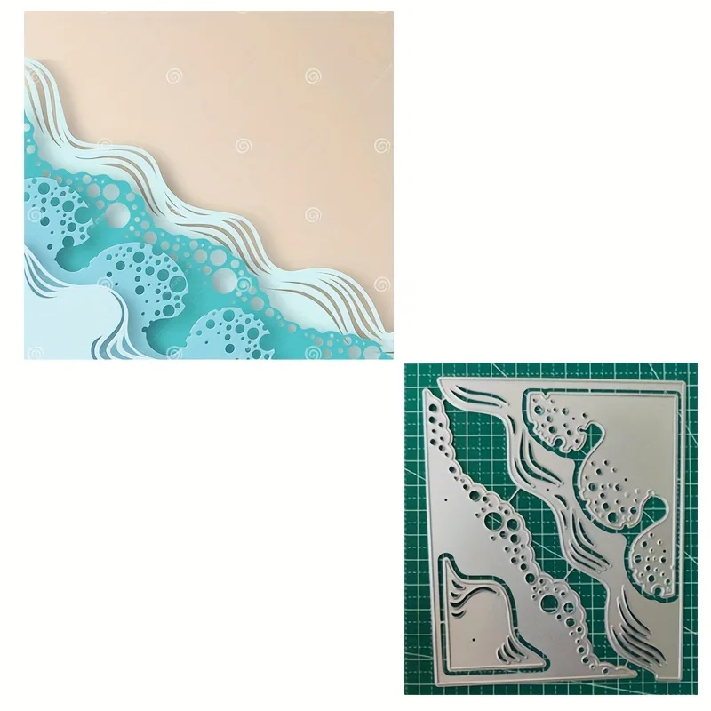 1 Sea View Beach Metal Cutting Mold - Suitable for DIY Scrapbooking, Greeting Cards, Wedding Invitations, and Photo Albums