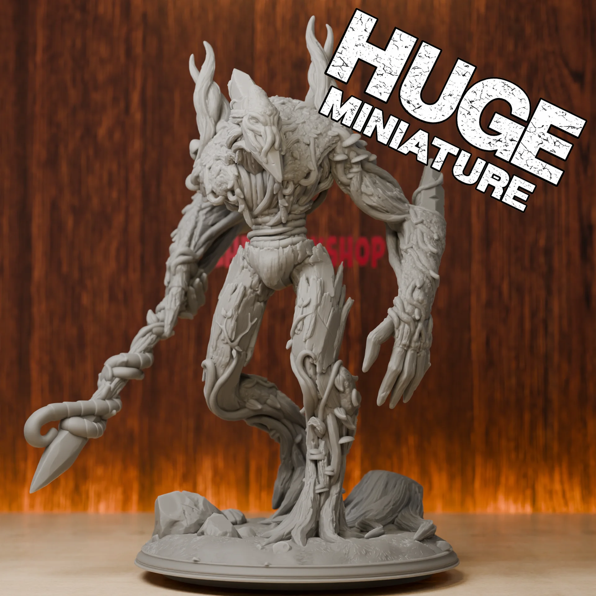 Ancient Treant Monster BOSS | Huge Miniatures | Resin 3D Printed DND Pathfinder Mini | Unpainted Grey