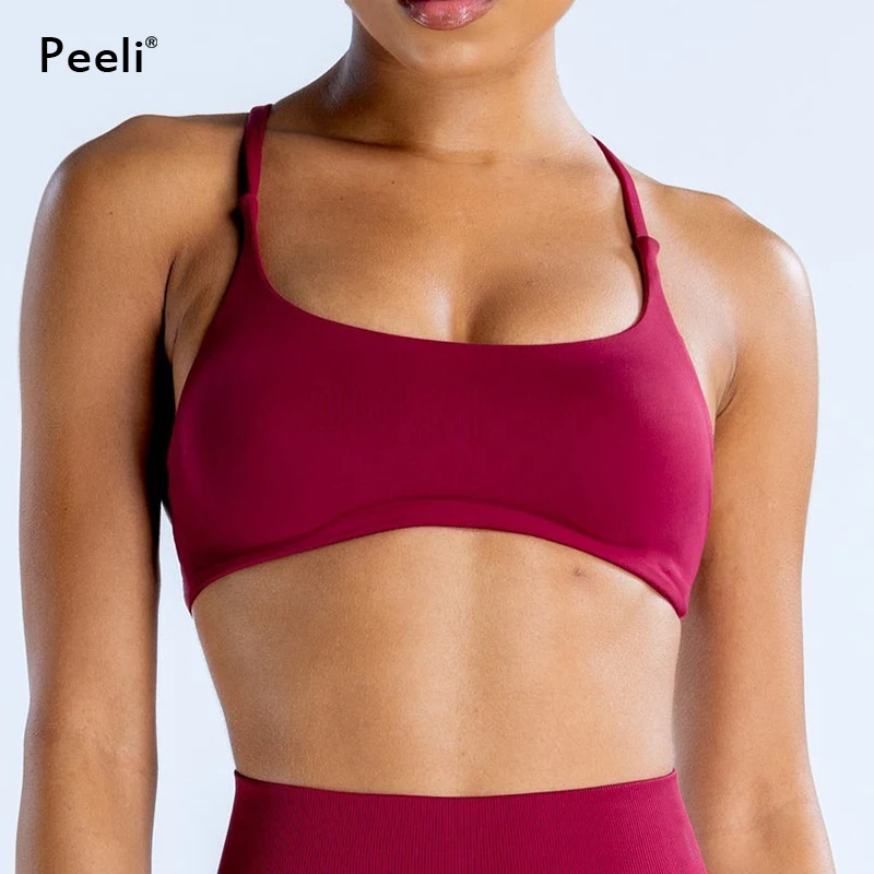 

Open Back Sports Bra Women Padded Yoga Bra Tank Top Open Back Gym Crop Top Stretchy Fitness Push Up Seamless Sports Bras Top