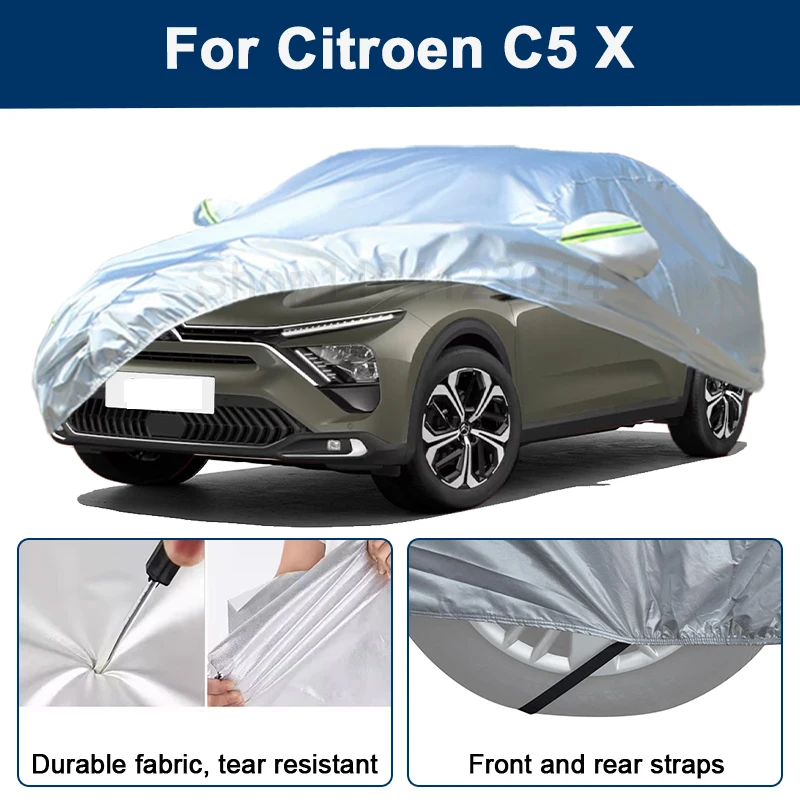 

Outdoor Full Car Cover For Citroen C5 X with Reflective Strips Waterproof Snowproof Dustproof UV Protection Auto Accessories