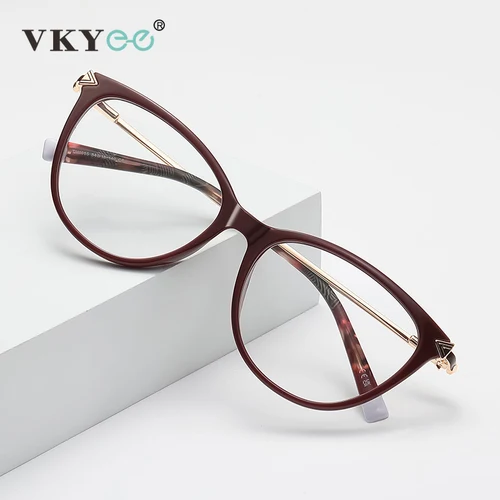 VICKY, nueva moda, único, Simple, diseño de ojo de gato, gafas de lectura antiluz azul para mujer, prescripción personalizable LS235
