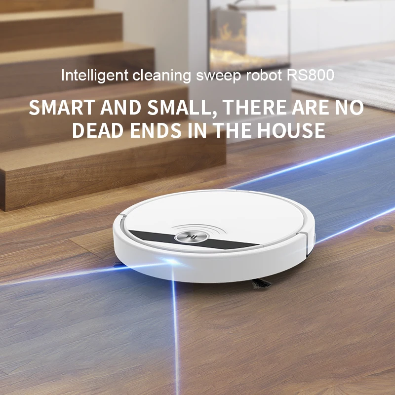 Heim intelligente Kehrmaschine Vollautomatischer Staubsauger Kleiner Reinigungsmopp APP Fernsteuerung Planungsroute 2000mAh Lithiumbatterie USB-Netzkabel aufladen