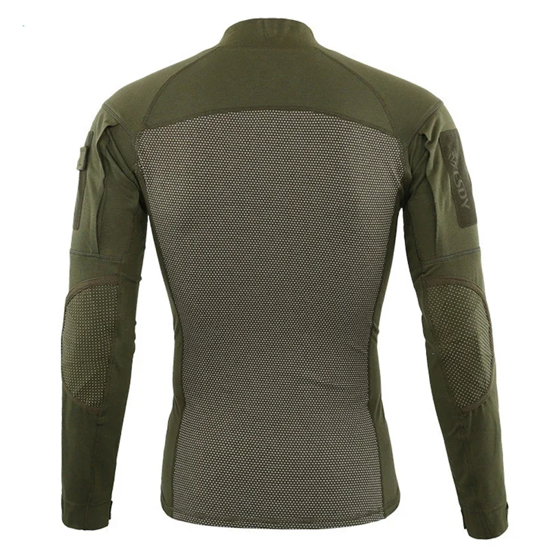 Camisa de combate táctico militar, ropa de asalto del ejército, Tops tácticos, camiseta elástica de manga larga, camisas de camuflaje para caza y pesca