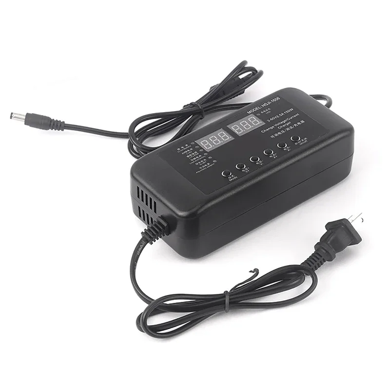 Adjustable Power Adapter Charger 3V-60V 150W With Display Screen Chargers 2.8V 14V 28V 36V 48V 56V 60V Li-ion battery Charge