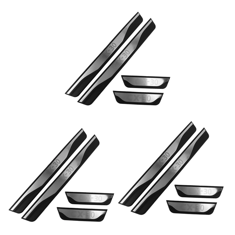 

12X Car Door Sill Cover Accessories For Mazda Cx-30 Cx30 Car Stainless Steel Scuff Pedal Sticker 2019 2020