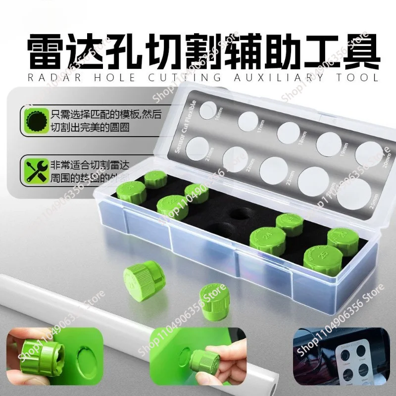 Car Vinyl Wrap Radar Hole Cutter, Special Measuring Ruler Auxiliary Tool for Color Change Film Cutting