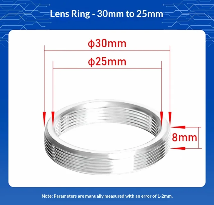 CS-C Mount Lens Adapter Ring 30mm to 25mm CS to M12 Metal Converter Ring for Industrial Camera CCTV Machine Vision Lens Parts