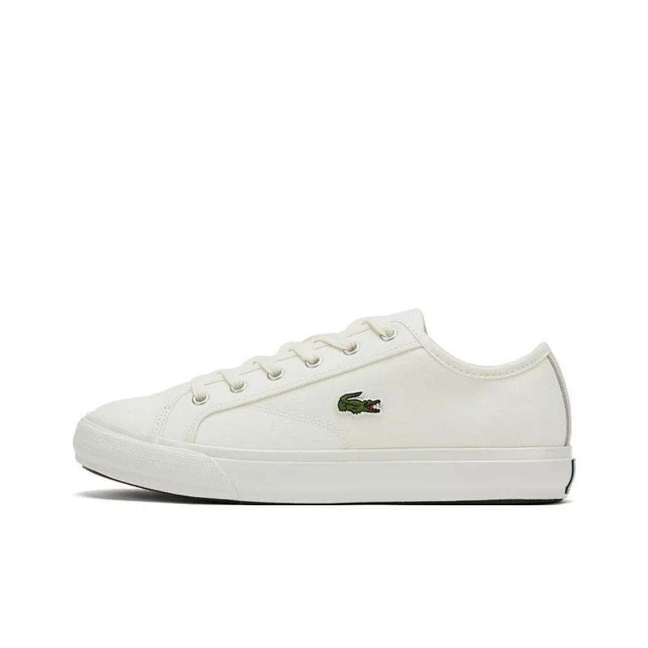 POIZON LACOSTE Backcourt Tênis de lona de cano baixo masculino Ecru