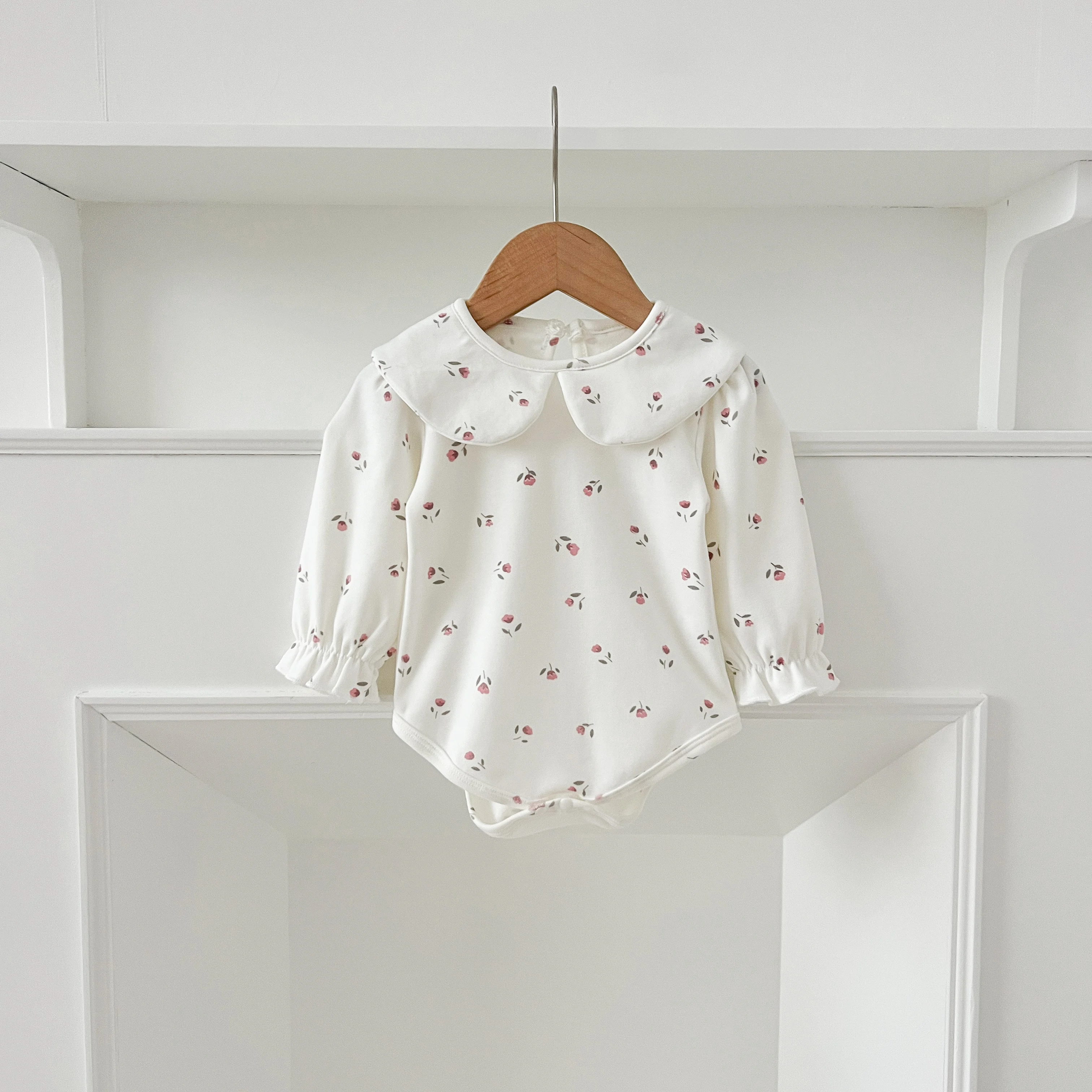 Herbst 0-24M Baby Mädchen Kleidung Kleinkind Baby Jungen Mädchen Strampler Weiß Infant Baby Mädchen Overall Frühling blume Punkte Baumwolle Strampler – Detail 13