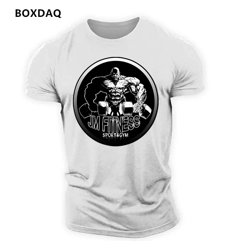 Gym Devil Muscle Master Pattern Men's Sports T-Shirts Summer Short Sleeve 3D Print Fitness Sporty Tops 6XL Plus Size Casual Tee