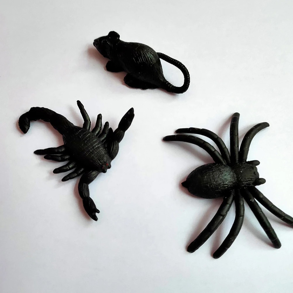 

6 шт., набор розыгрышей на Хэллоуин, имитация паука, мыши, скорпиона, искусственные насекомые для трюков, вечерние розыгрыши, паука, искусственный