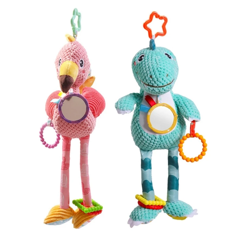 سرير فلامنغو ملون معلق مع صوت مهدئ وحشرجة تنموية بصرية لعربة الأطفال وغرفة الحضانة الديكورات 15UB