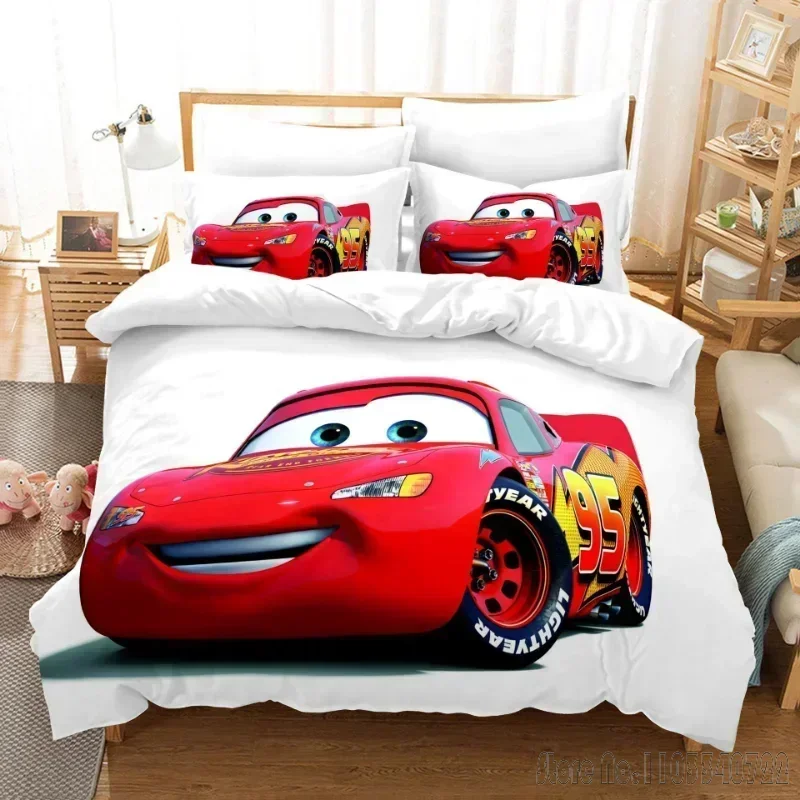 3D Printing Cartoon Lightning McQueen 95 Duvet Cover Set HD Comforter Cover for Kids Bedding Sets Bedclothes Bedroom Decor