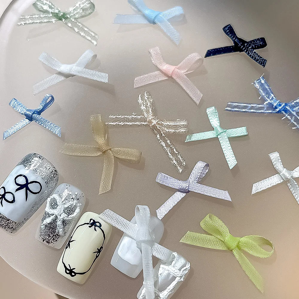 KANU 5Pcs Charms Manicure Accessories Mermaid Princess Art Decorations Bow Nail Art Jewelry Organza Nail Design