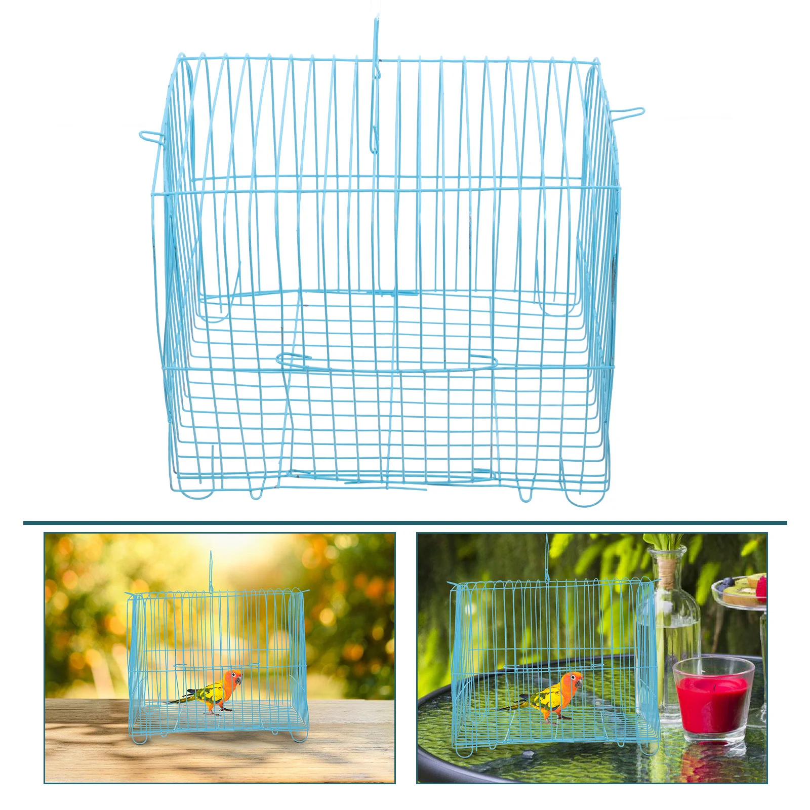 

Parrot Cage Bird Portable Travel Carrier Cages Small Pet Handheld Steel Wire for Birds Outdoor