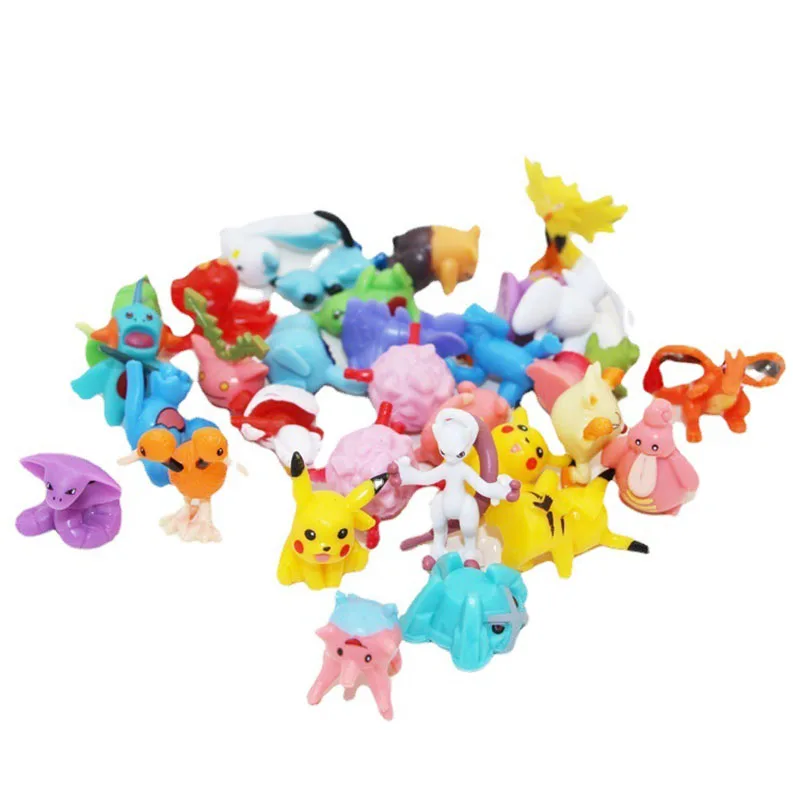 Mini jouets Pokémon Pikachu pour enfants, figurine d'action, modèle mignon, décoration ornementale, jouets de collection Hobby, cadeau de charme, 144 pièces