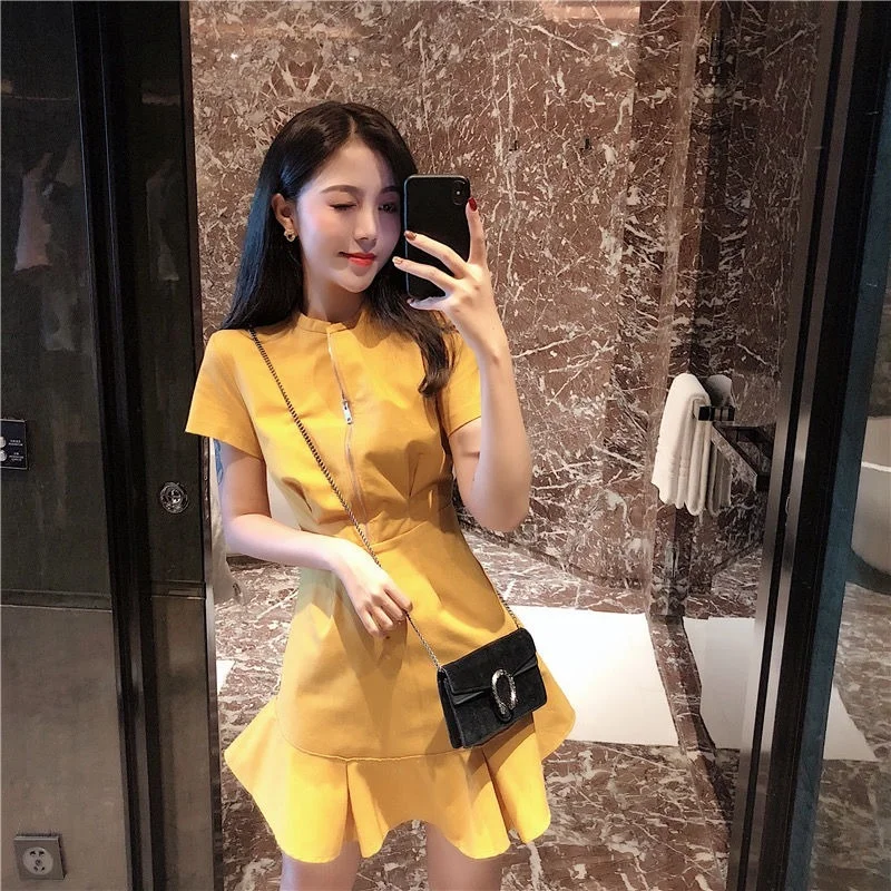 Female Dresses 2024 Ruffle Mini Women\'s Dress Short Clothing Birthday Aesthetic Cotton Sensual Sexy Korean Style Cheap Casual Xl