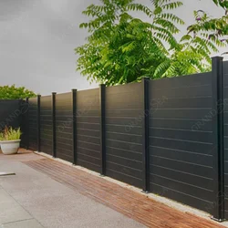 custom.Assembled Privacy Panels Metal Laser Cut Garden Fence Privacy Fence Panel Small Fences Modern Aluminum Garden Black Valla