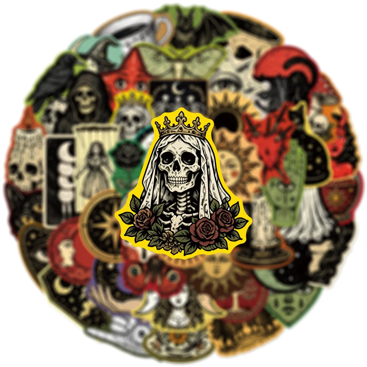 50 Stück Vintage Gothic Ästhetische Graffiti-Aufkleber Wasserdichte Vinyl-Sticker für Gitarre, Notizbuch, Gepäck, Laptop – Detail 1