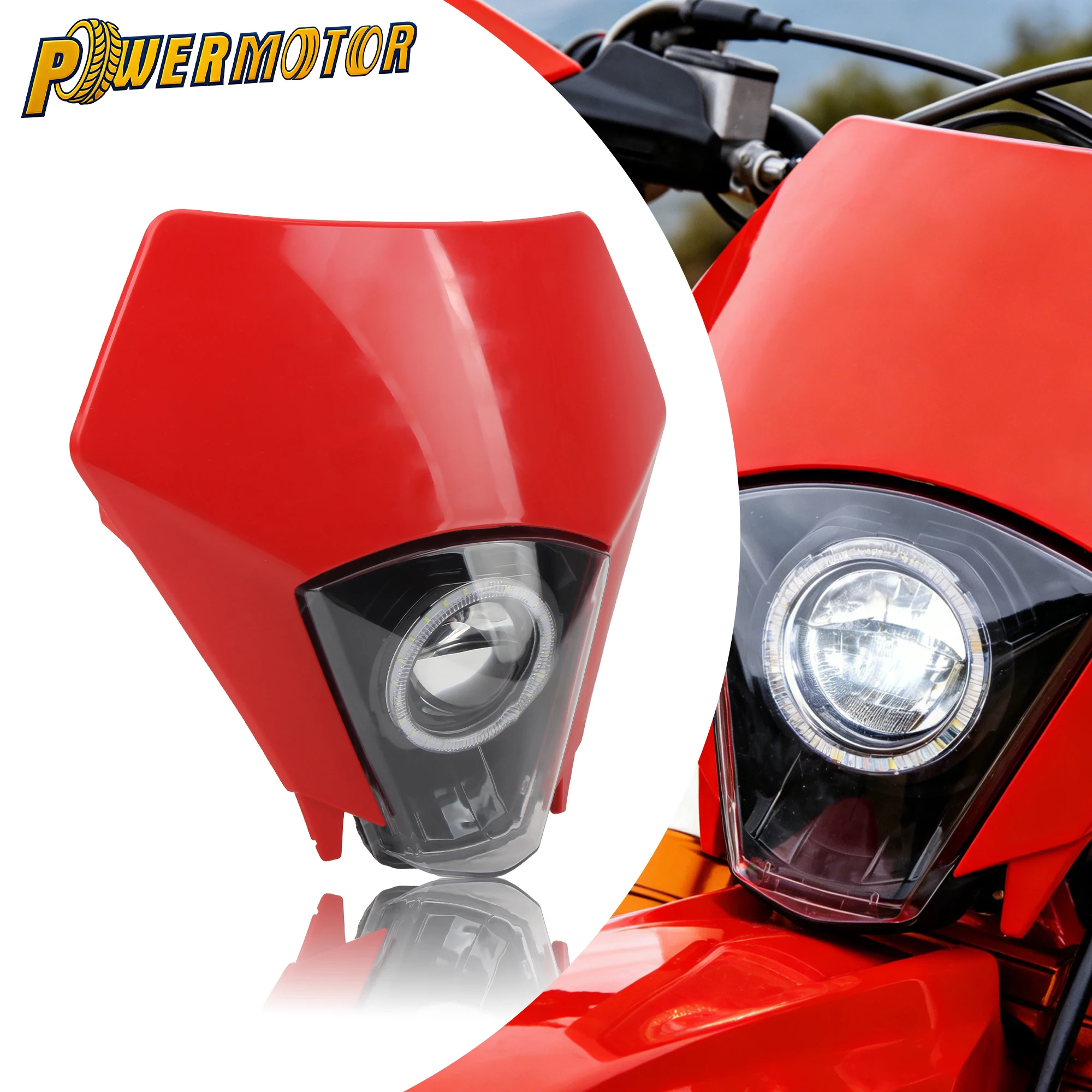 

Motorcycle LED Headlight Angel Eyes DRL For GASGAS EX EC 300 350F 400F 450F 500F SM700 2024 2025 Motocross Dirt Bike Headlamp