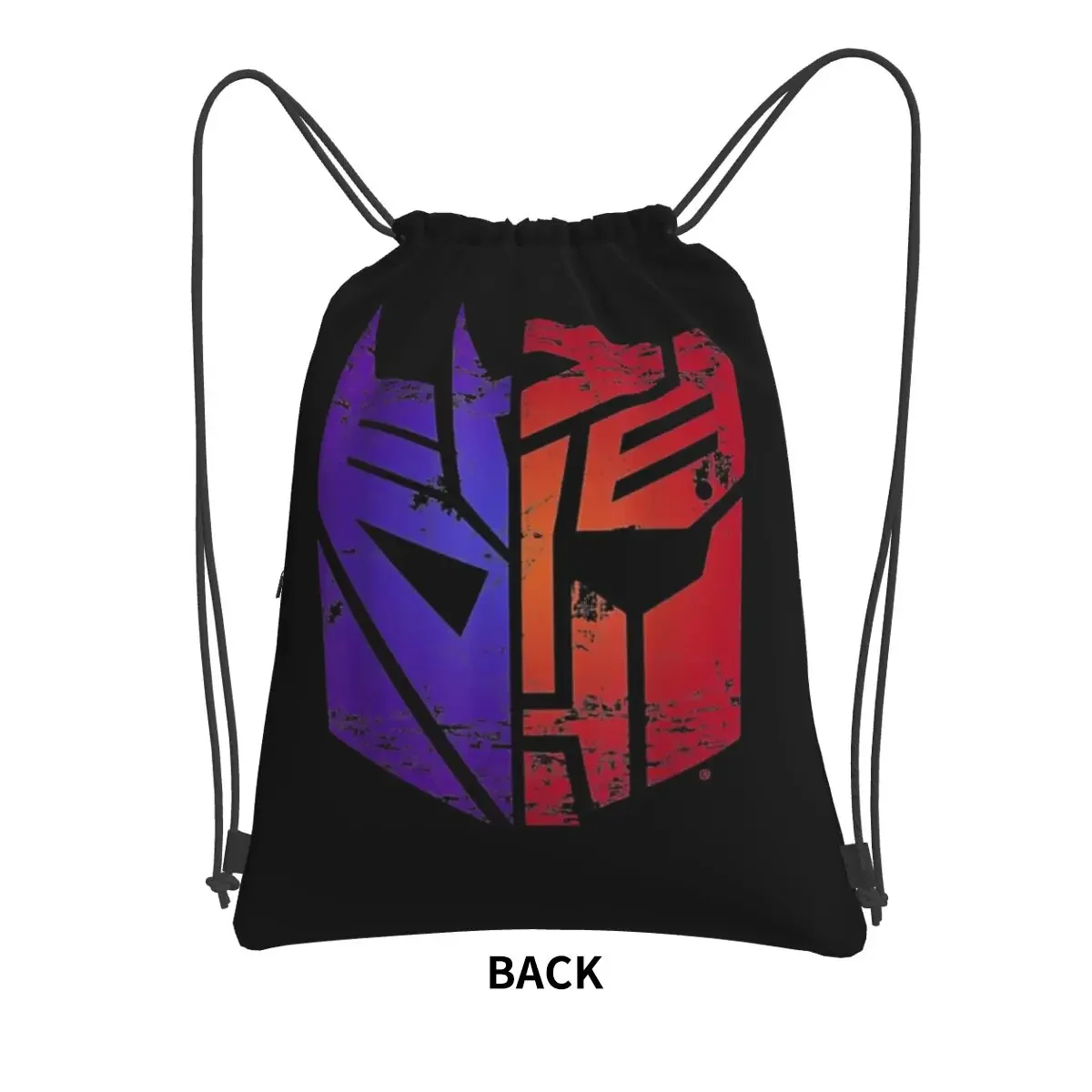 Transformers Decepticon Autobot Split Logo Backpacks Drawstring Bag  Drawstring Bundle Pocket Shoes Bags For Travel Sport