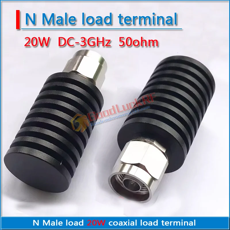 L16 N Male Load High-Power 20W Coaxial Termination DUMMY Load 50ohm DC-3GHz With Heat Sink Low Standing Wave 50 Ohms