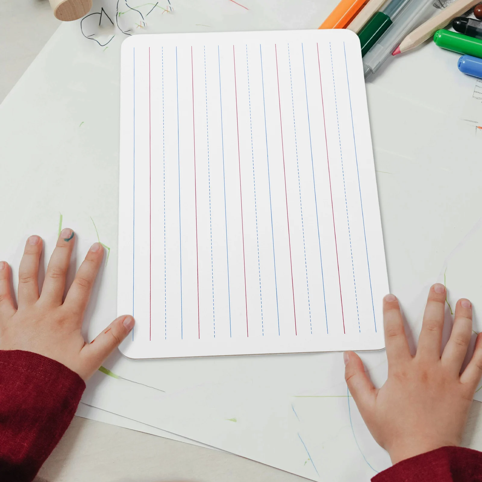 Four-line Three-frame Writing Board Whiteboard Classroom Boards Hand Held Small Dry Erase Lined Density Child