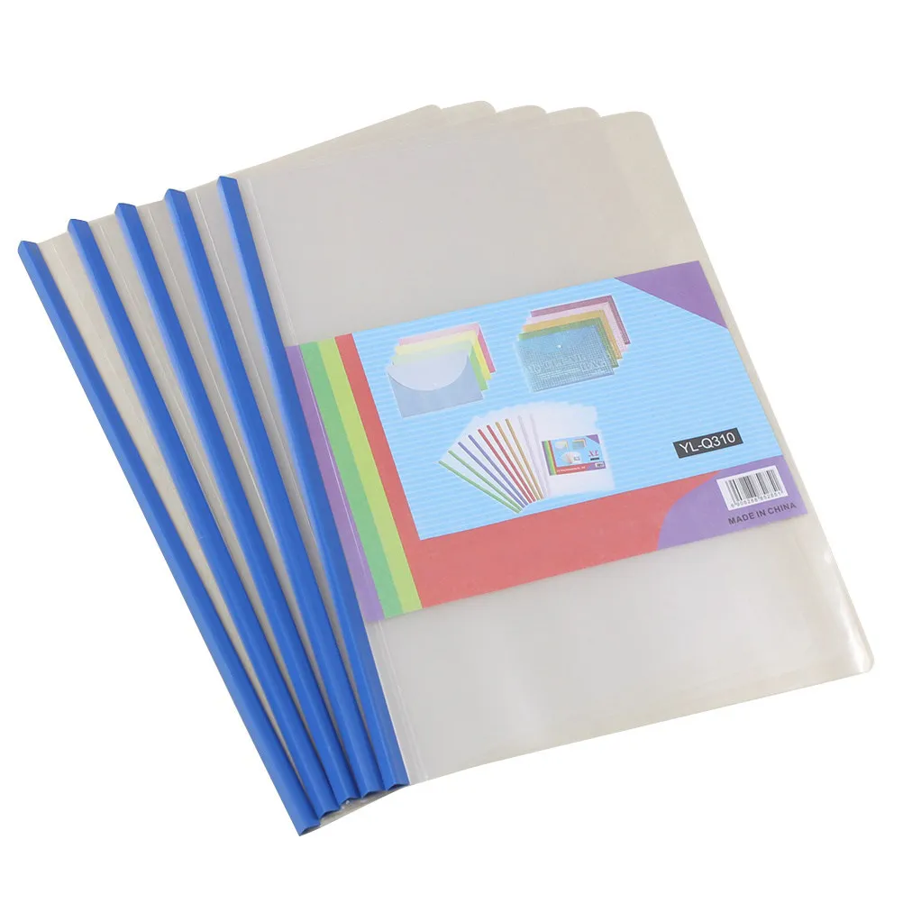

10Pcs Transparent Plastic Report Folder Sliding Bar Holder A4 File Organizer Display Cover Binder for Papers Documents Test