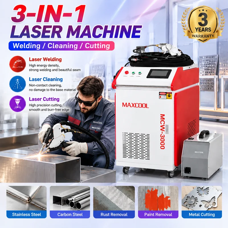 Portable 3-in-1 Fiber Laser Welding Cleaning Cutting Machine High Power Handheld Laser Welder for Industrial Metal Processing
