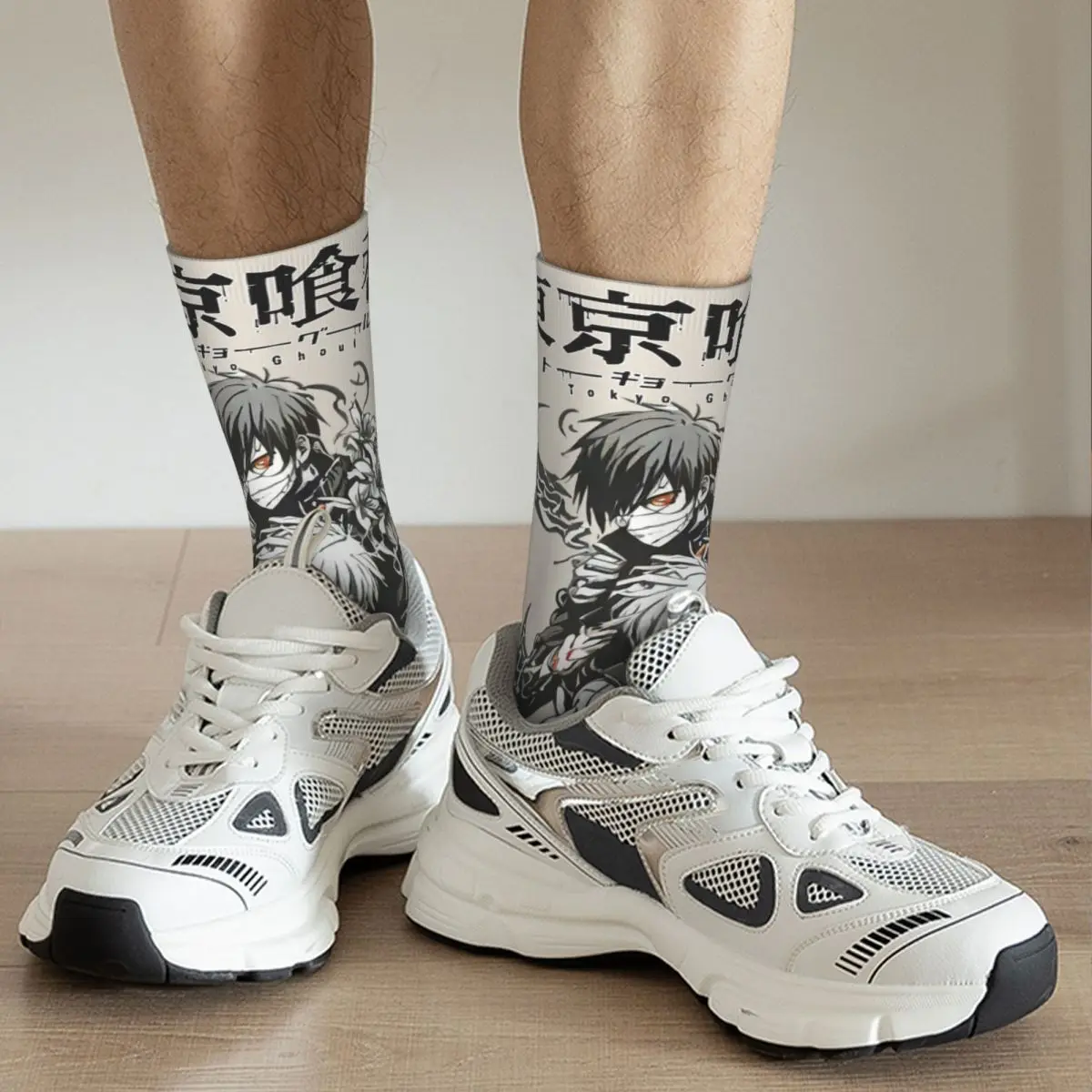 Anime Tokio Ghul gemütliche Unisex-Socken, wind dichte glückliche 3D-Drucksocken, verrückte Streetstyle-Socke