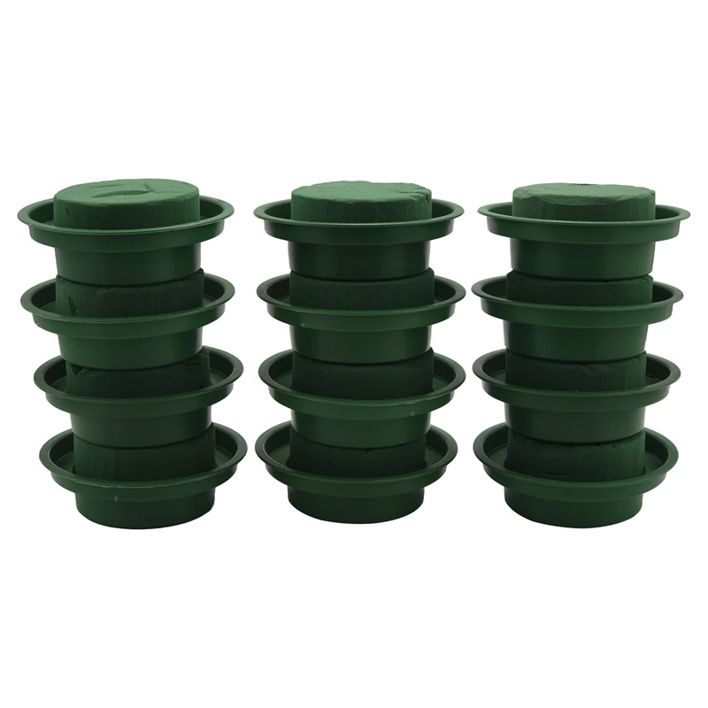 

Набор для самостоятельного расположения цветов, зеленые круглые влажные цветочные пены, свадебные цветы для коридора, искусственное украшение (Цветочная пена с чашей, 12 шт.