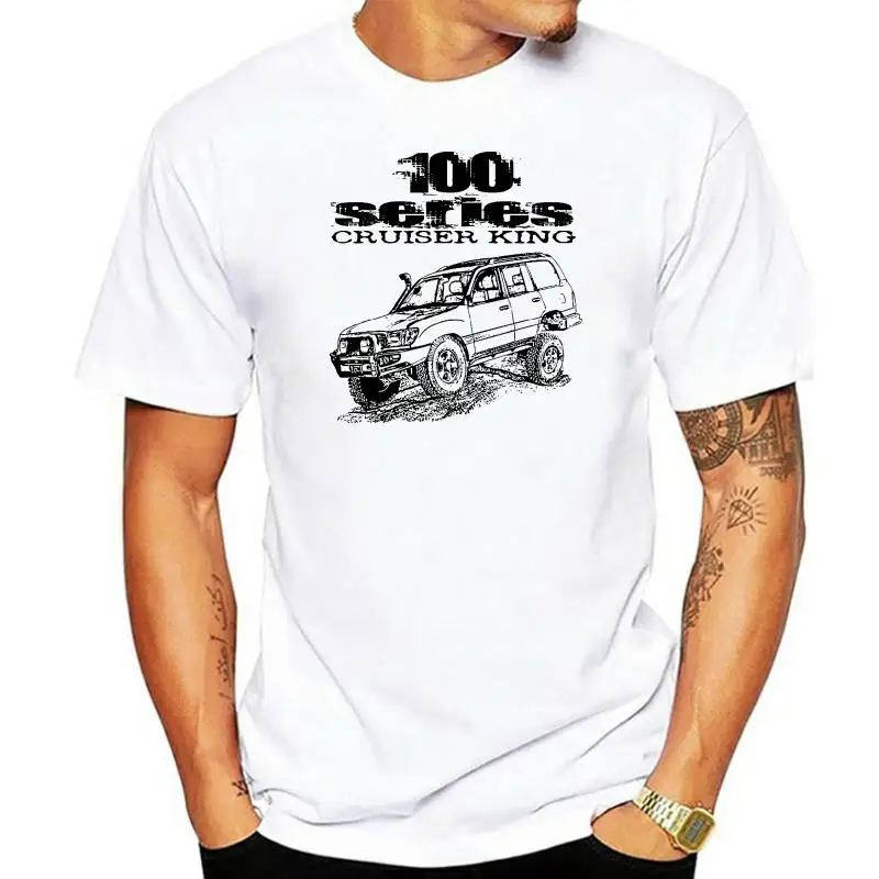 Short Sleeve O-Neck 100 Series Cruiser King design with UZJ100 Land Cruiser image Summer Men Clothing