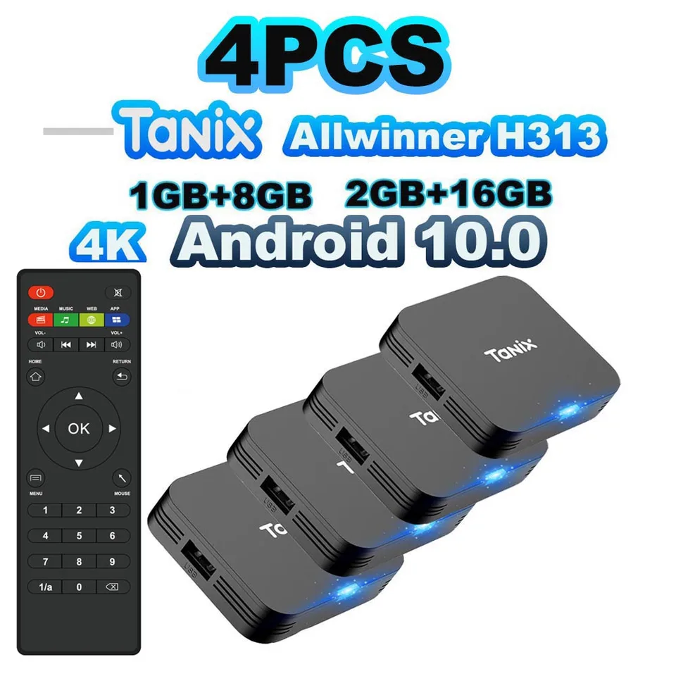 Tanix TX1 Smart Android 10 TV Box 2.4G WIFI 4K HDR USB2.0 8GB 16GB