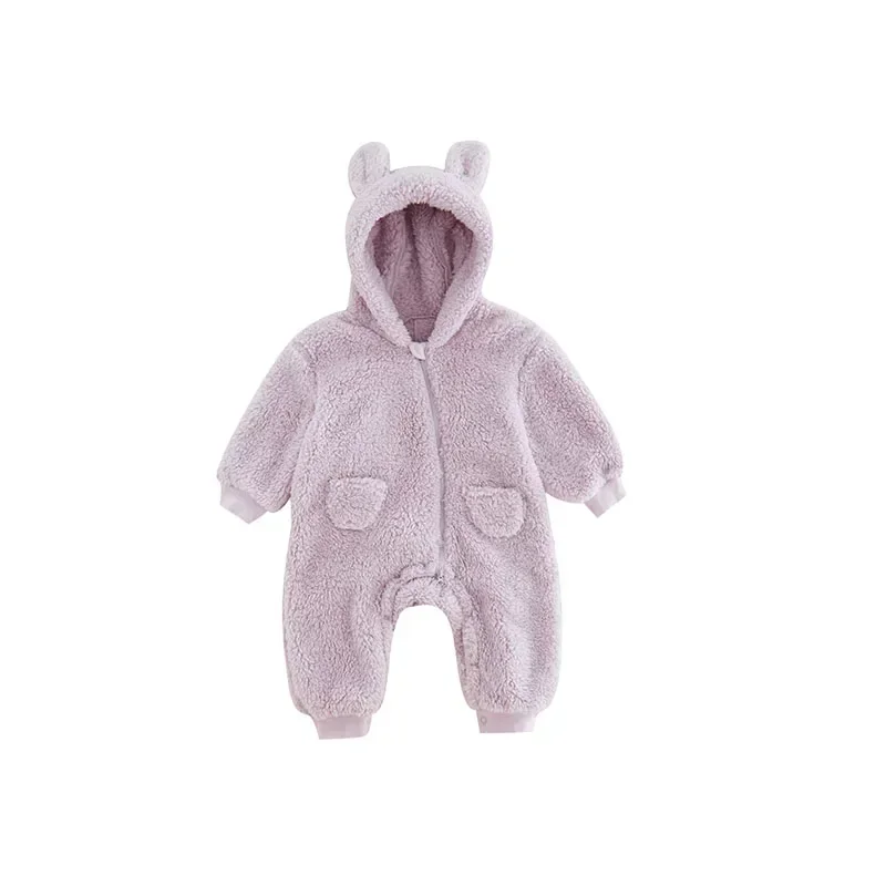 Autumn Spring Clothes Newborn Baby Boys Fleece Cotton Jumpsuit For Baby Girls Hooded Romper Infant Christmas Costumes 0-18M