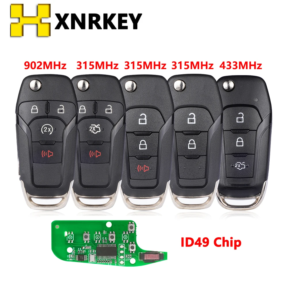 XNRKEY Smart Remote Car Key Fob For Ford S-MAX GALAXY MONDEO Focus Fusion Mk2 Mk7 Explorer 315/433MHZ ID49Chip N5F-A08TAA