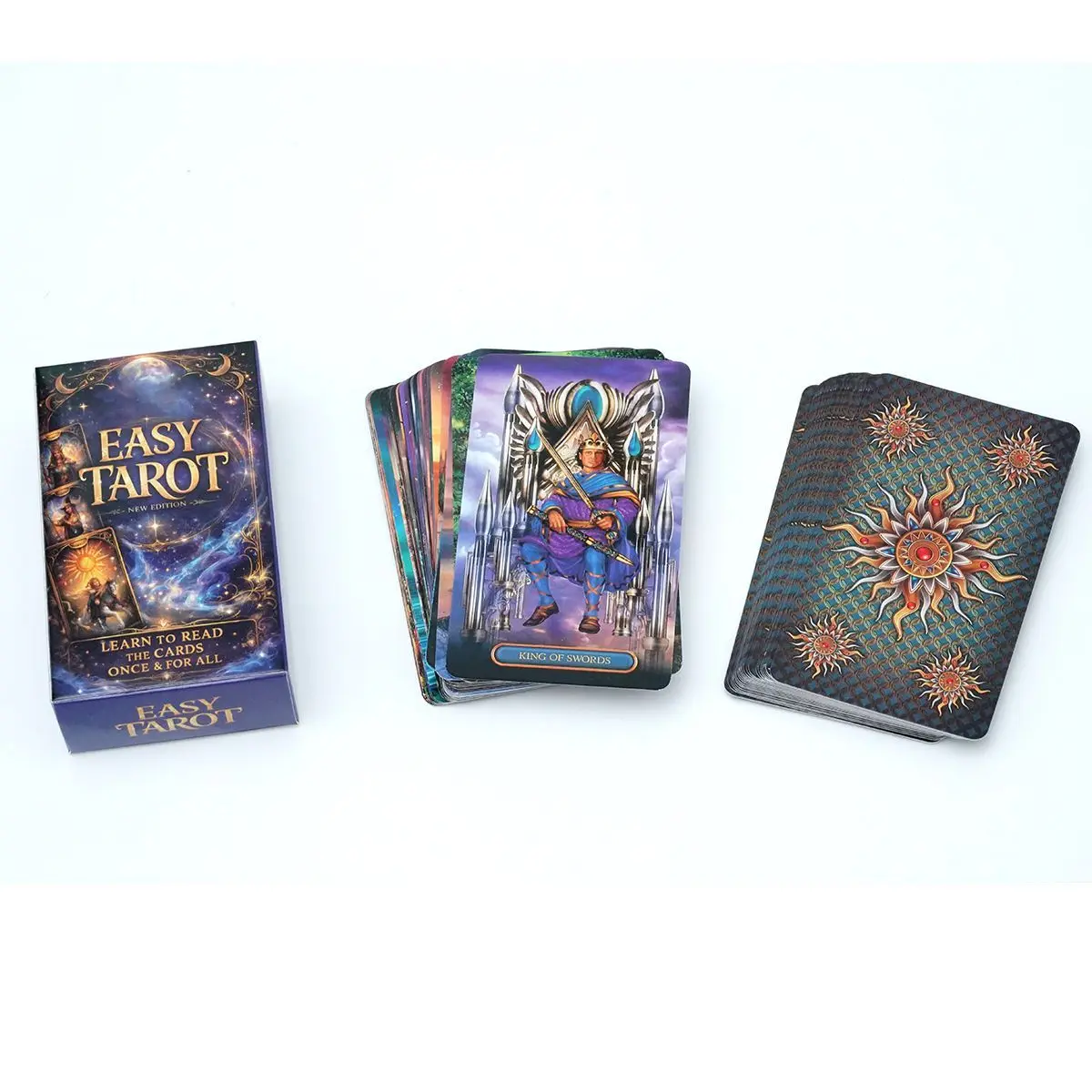 Easy Tarot Deck 10,3*6 cm - 78 cartes de tarot adaptées aux débutants pour la divination, la méditation et la découverte de soi