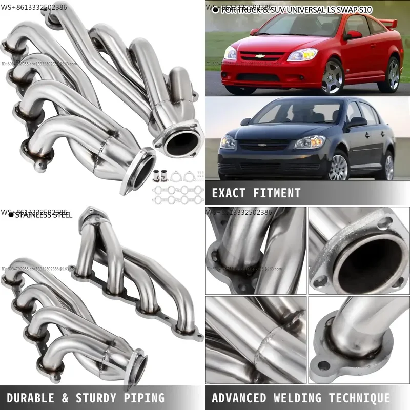 1pcs Long Tube Header Exhaust Manifold Set with Gasket for  Truck LS1 LS2 LS3 LS6 Exhaust Conversion