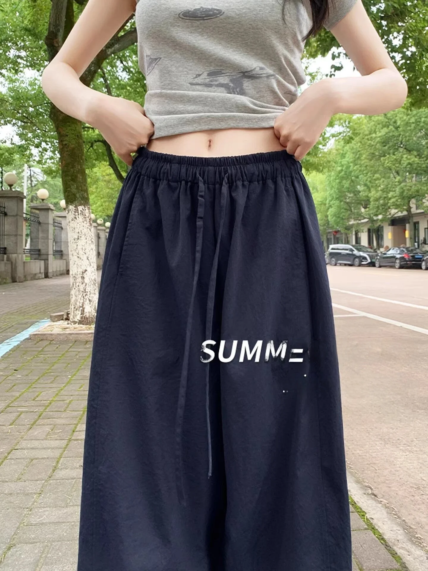 

plus Size Women's Summer Straight Leg Cotton Linen Wide Leg Pants High Waist Trousers Comfortable Loose Fit Casual Trousers