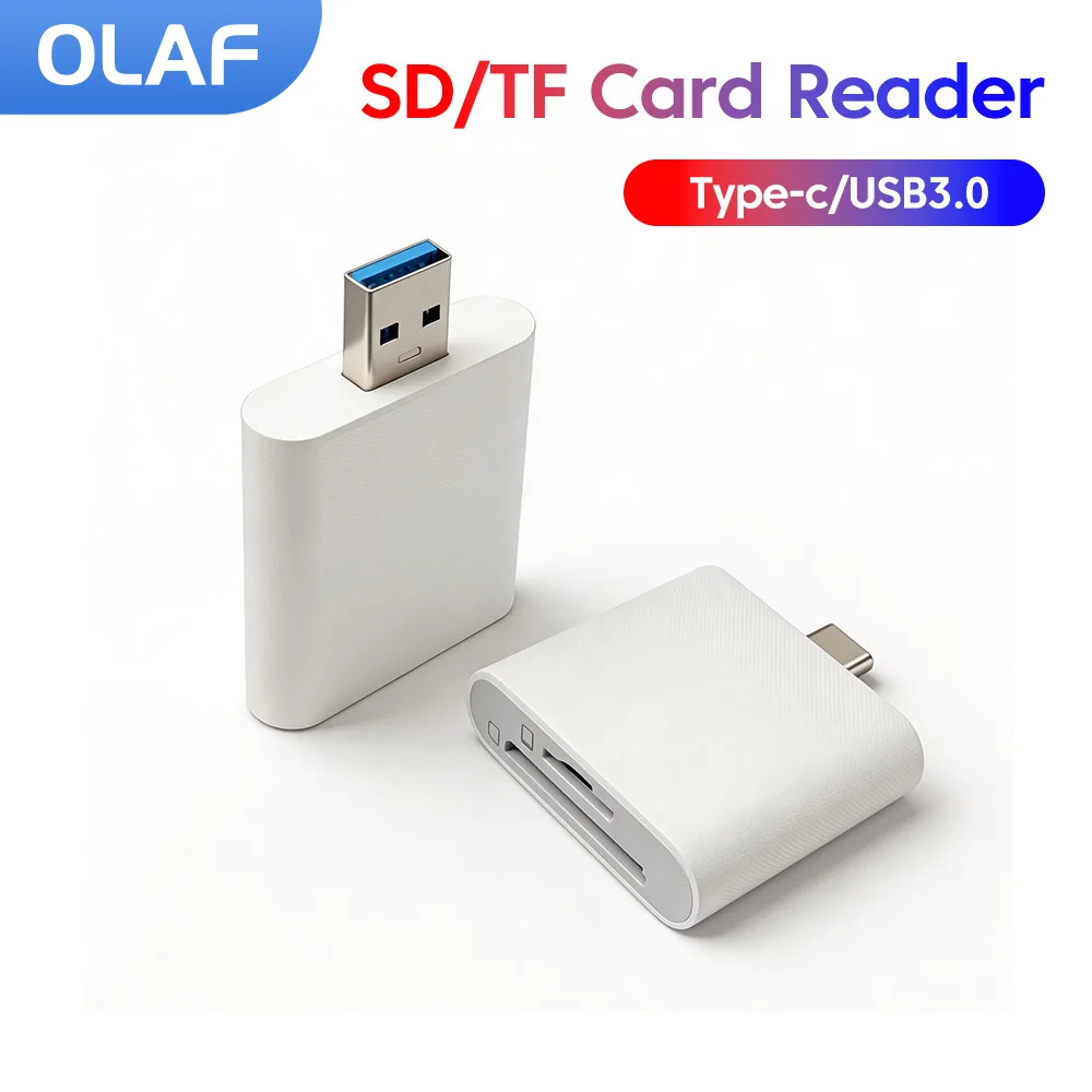 2-in-1 USB3.0 Card Reader Adapter USB/Type C To Micro TF SD Memory Card Reader For iPhone 15 16 17 PC Laptops Accessories