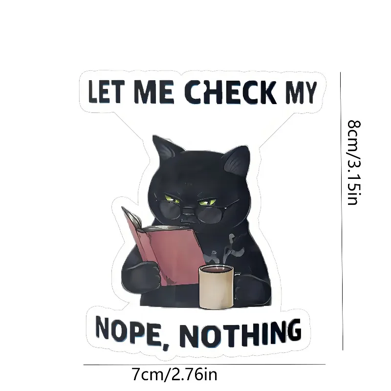 Car Air Freshener Sassy Black Cat Reading Book With Coffee Hanging Scent Card for Car Interior Rearview Mirror Ornament Gift