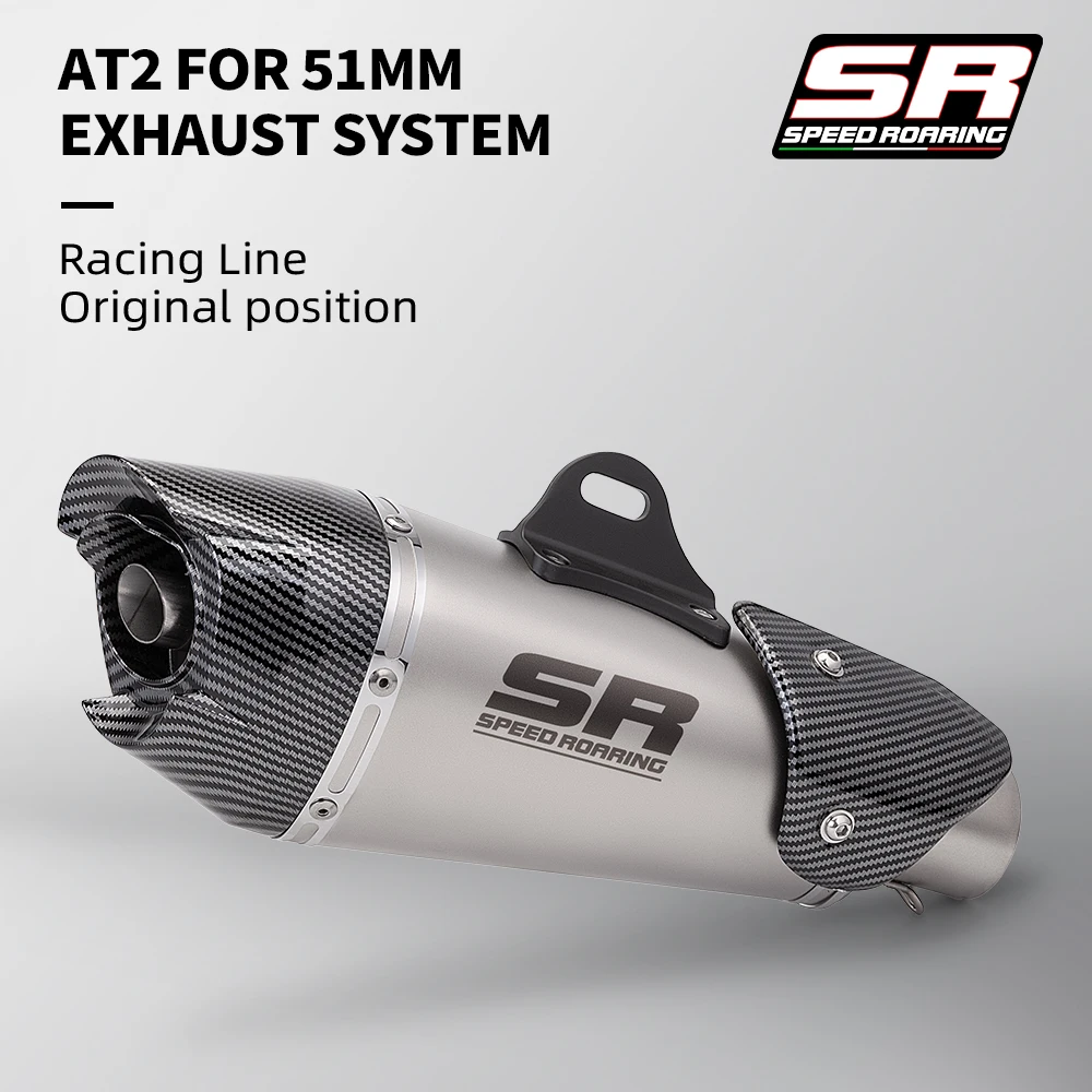 

For 51mm Universal Motorcycle Exhaust AT2 Conversion Hexagonal Tailpipe with Cover Style System Exhaust Accessories Exhaust Pipe