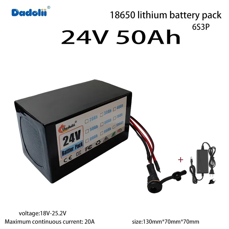 6S3P 25,2 V 50 Ah Lithium-Akku mit brandneuen Batteriezellen, langer Produktionslebensdauer, kontinuierliche Entladung, 20 A echte Kapazität