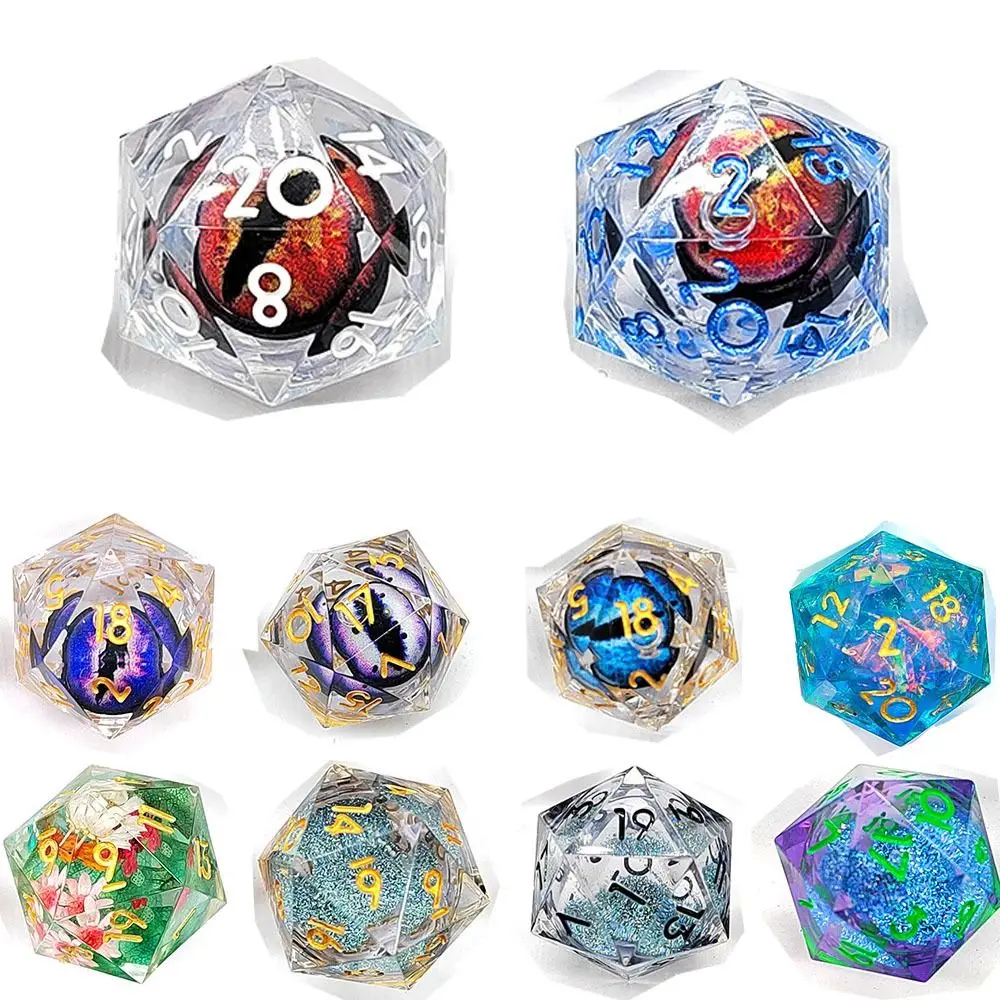 7PCS Resin Dragon Eye Dice New Home Ornaments Board Game Game Dices Crystal Halloween Longan Dice Halloween Party Toys