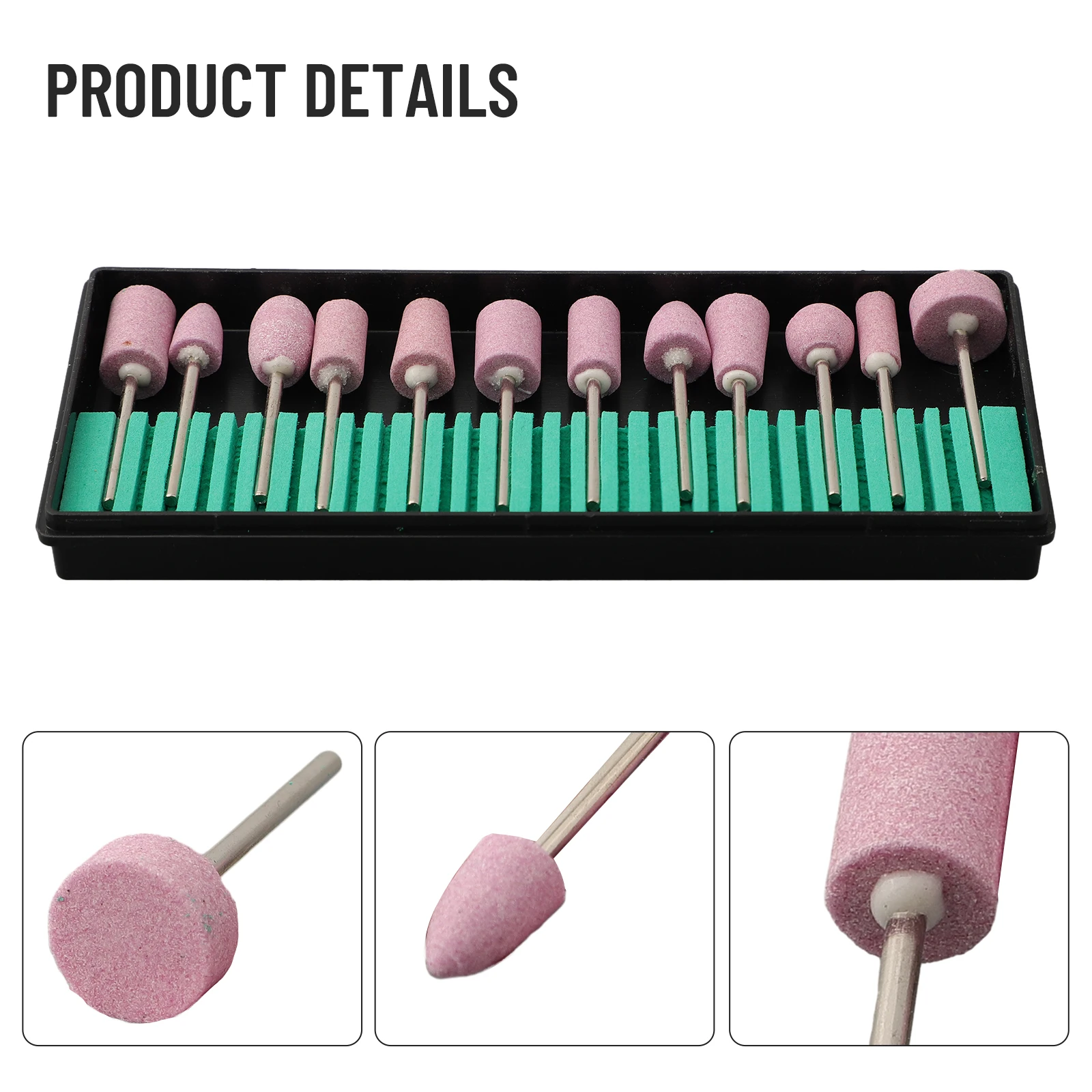 12pcs Mini- Ceramic Grinding Head Milling Polishing Rotary Tool For Metal Machinery Wood Products Bearings