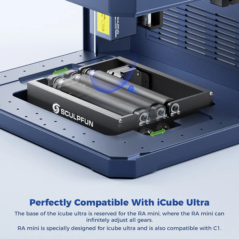 

Мини-ролик SCULPFUN RA 360° ° Вращающиеся гравировальные цилиндрические объекты для ультра-лазерного гравировального станка iCube iCube