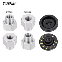 YEAHRUN Black Coating Brass Wheel Hex Hub Extenders Adapters 2/3/5mm M2 Long Wheel Nuts for FMS FCX24M 1/24 RC Car Truck Parts