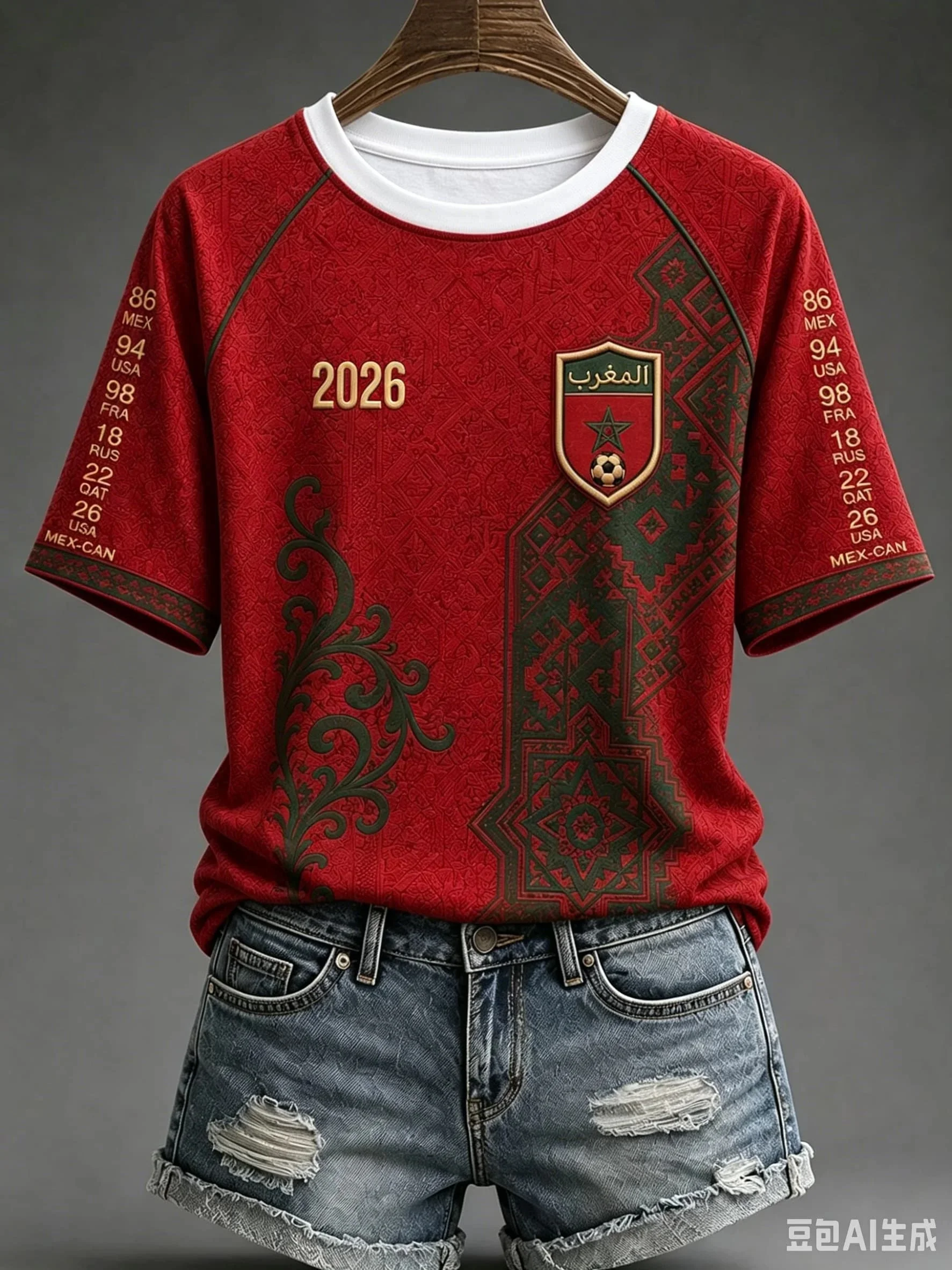 2026 New Morocco  Design Football Shirt for Fans Quick Drying Sports Training Match Top T-shirt for Men Family Matching